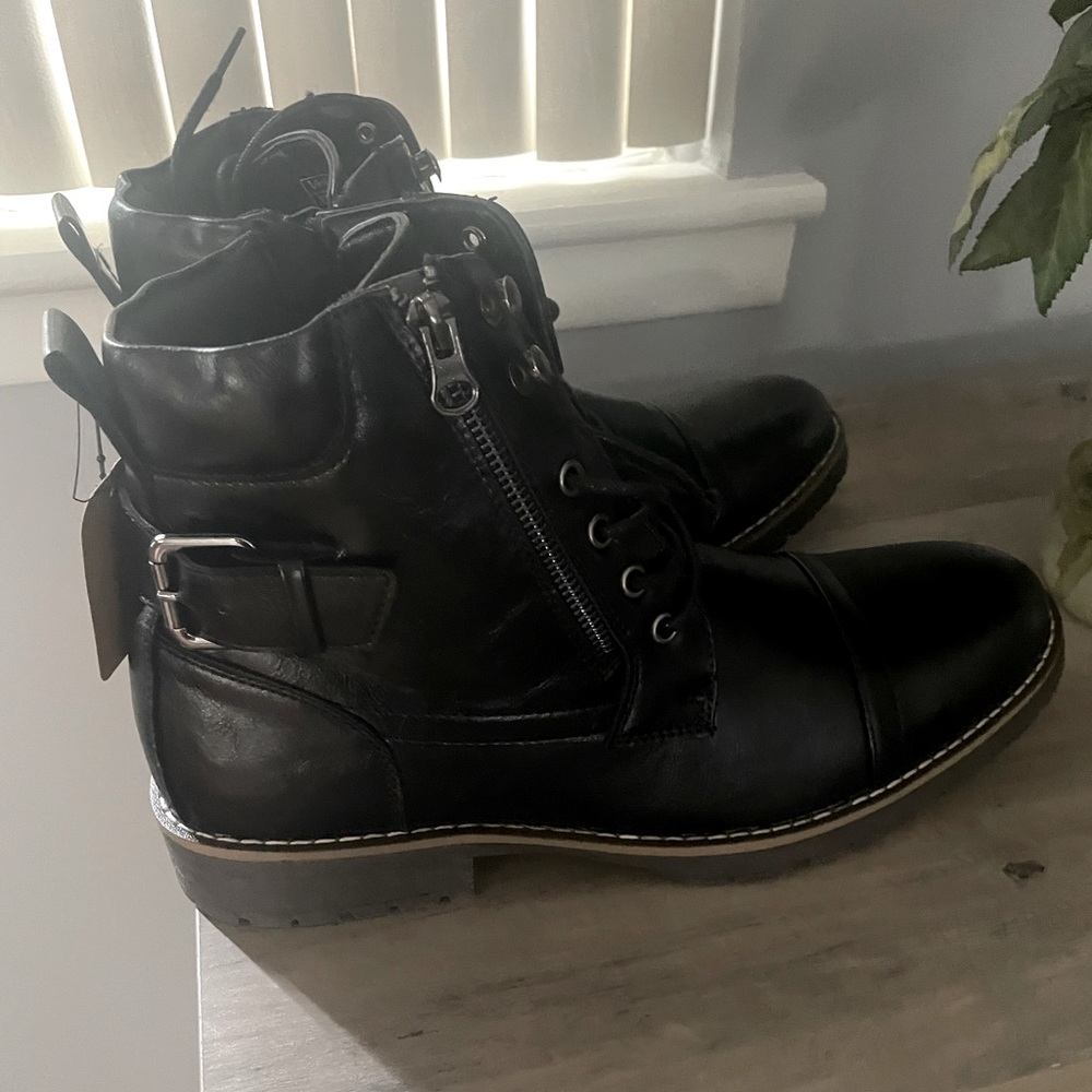 Vostey Men’s motorcycle boots Combat casual dress boot size 10.5